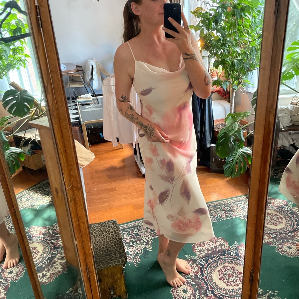 Dynamite Cream and Pink Slip Dress